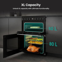 Electric Cooker 130L Double Oven Ceramic Hob A Rated Black