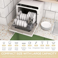 Table Top Dishwasher 6L Built-In Tank 4 Place Settings Touch Control White