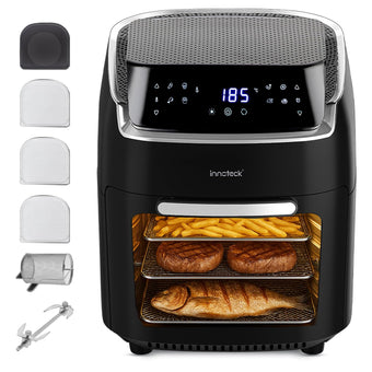 compare product Digital Air Fryer Oven 12L 1800W 8 Presets Rotisserie Black