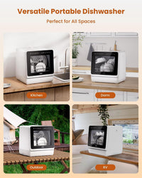Countertop Dishwasher 5L 8 Programs With Water Softener Black