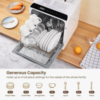 Table Top Dishwasher 5L 6 Programmes Built-In Water Tank White