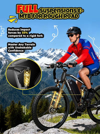 ESKUTE M200F Electric Bike – 1500W Peak Motor with 48V 20.8Ah Battery & 80 Mile Range – M200F