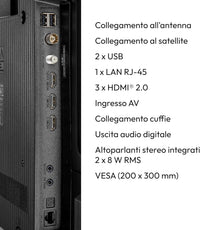 MEDION 125, 7 cm (50 Inch) TV Ultra HD (Smart-TV, HDR10, VIDAA Store, Netflix, Prime Video, Disney+, DAZN, Paramount+, HbbTV, PVR, Bluetooth), MD 850200