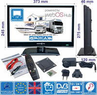 Unispectra ® 16" Smart TV (webOS) 12V Full HD LED 230v 24v Triple Tuner: Satellite, Terrestrial, cable. HDMI USB Telecomando magico TV 12V for camper, caravan, furgone, boat