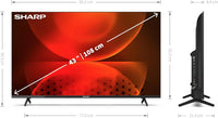 SHARP 43FH2EA - 43 Inch TV Full HD Android TV - Gaming & Streaming LED Smart TV Frameless (HDMI, ricevitore, Chromecast, Bluetooth) - Netflix, Prime, YouTube, Disney+, TV
