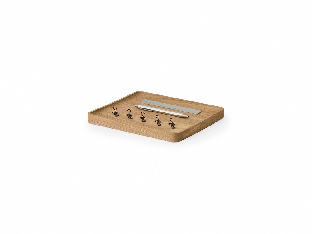 Wooden desk tray with cork base, image 12