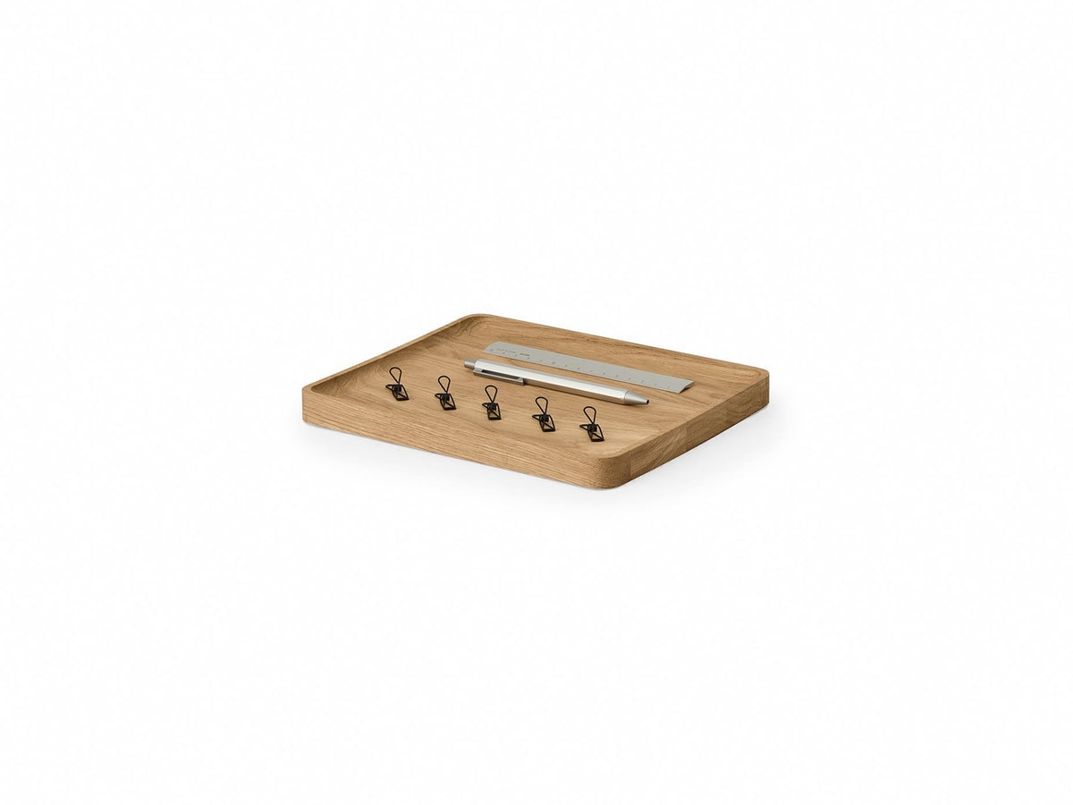 Wooden desk tray with cork base, image 12
