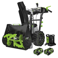 EGO Power+ SNT2424 24″ Two-Stage Self-Propelled Snow Blower with (2) 6.0Ah Batteries and Dual-Port Charger