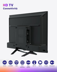 Strong SRT32HG4723C 32'' TV HD - DVB-S2/C/T2, 12V ideal for camper, Kitchen, bedroom, boat, 2 HDMI ports (1 ARC) + 1 USB port + Mini-AV + Input antenna/satellite - Black