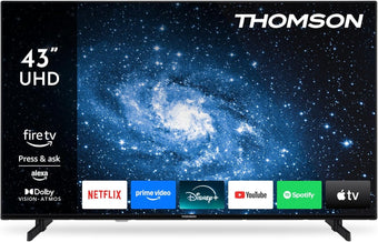 compare product Thomson 43 Inch (109 cm) 4K UHD LED Smart TV with Fire TV, Alexa Voice Control, AirPlay, Wi-Fi, Triple Tuner(Cable/satellite/antenna), Bluetooth 5.0, HDMI, USB, AV in, CI+, 43UF4S35