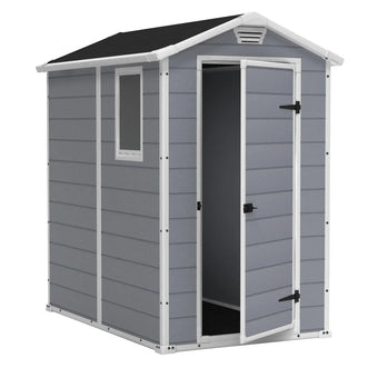 compare product Keter Manor 4 ft. W x 6 ft. D Apex Outdoor Garden Shed