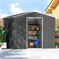 Outsunny 7.7 x 5.6ft Metal Garden Shed with Ventilation Slots