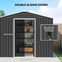 Outsunny 7.7 x 5.6ft Metal Garden Shed with Ventilation Slots