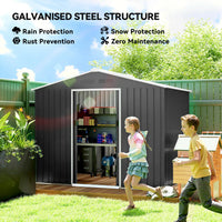 Outsunny 7.7 x 5.6ft Metal Garden Shed with Ventilation Slots