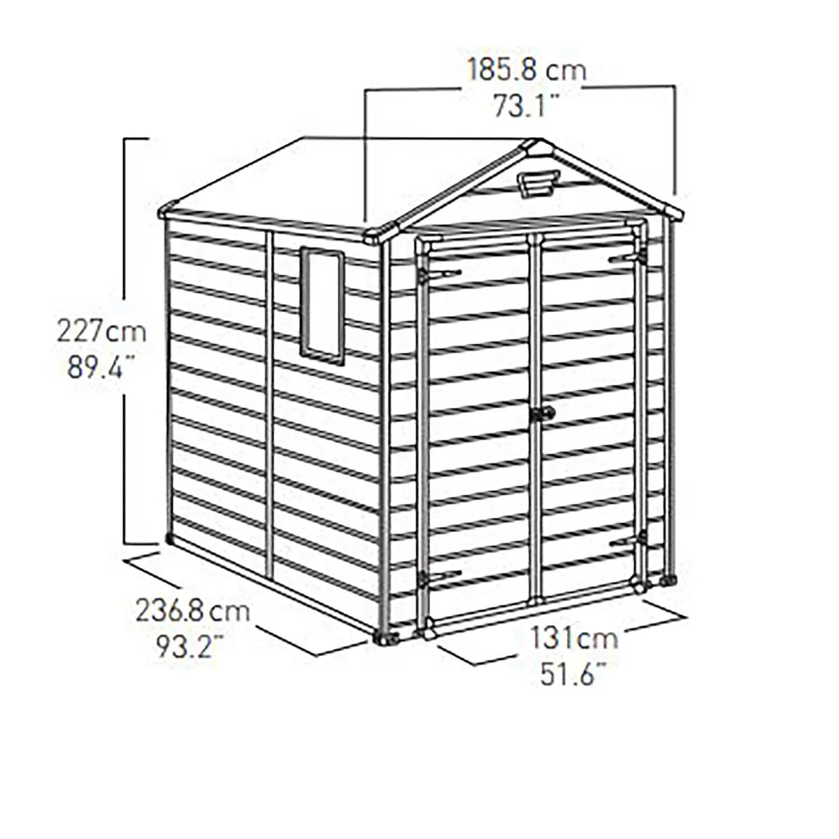 Manor 6 ft. W x 8 ft. D Apex Outdoor Garden Shed