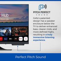 Cello C2224WS 12 Volt 22 Inch Traveller Smart TV Frameless Ultrafast WebOS, Speaker Pitch Perfect Bluetooth, Netflix, piccola TV for camper and camion