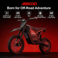 ABKDO EDB002 Electric Dirt Bike – 4000W Peak Motor with 48V 23Ah Battery & 45 MPH – EDB002