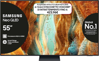 compare product Neo QLED 4K Vision AI Smart TV 55'' QE55QN74FATXZT Mini LED, NQ4 AI Gen2 Processor, AI Upscaling, Motion Xcelerator 144 Hz, Technology Quantum Matrix Slim, OTS Lite, AirSlim Design, 2025