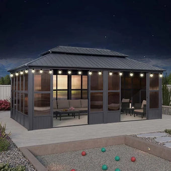 compare product PURPLE LEAF Grey Sunroom Hardtop Built-in Lights