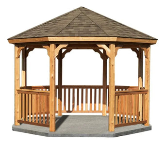 compare product YardCraft 12 ft. Cedar Octagon Gazebo
