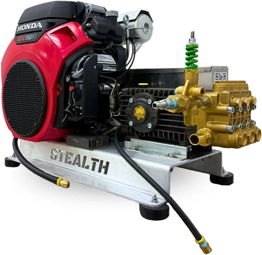 Stealth 8 GPM 4000 PSI Electric Start Belt Drive Pressure Washer (Gas – Cold Water) w/ Honda Engine and General Pump | Spraywell