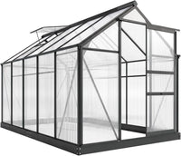 Outsunny 6x10ft Walk-in Polycarbonate Greenhouse Plant Grow Galvanized