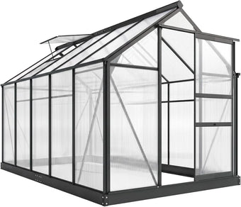 compare product Outsunny 6x10ft Walk-in Polycarbonate Greenhouse Plant Grow Galvanized