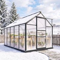 Outsunny 6x10ft Walk-in Polycarbonate Greenhouse Plant Grow Galvanized