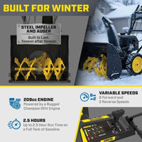 24 in. 209cc Electric Start 2-Stage Self-Propelled Gas Snow Blower